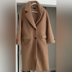 Zara Women's Classic Brown Teddy Coat